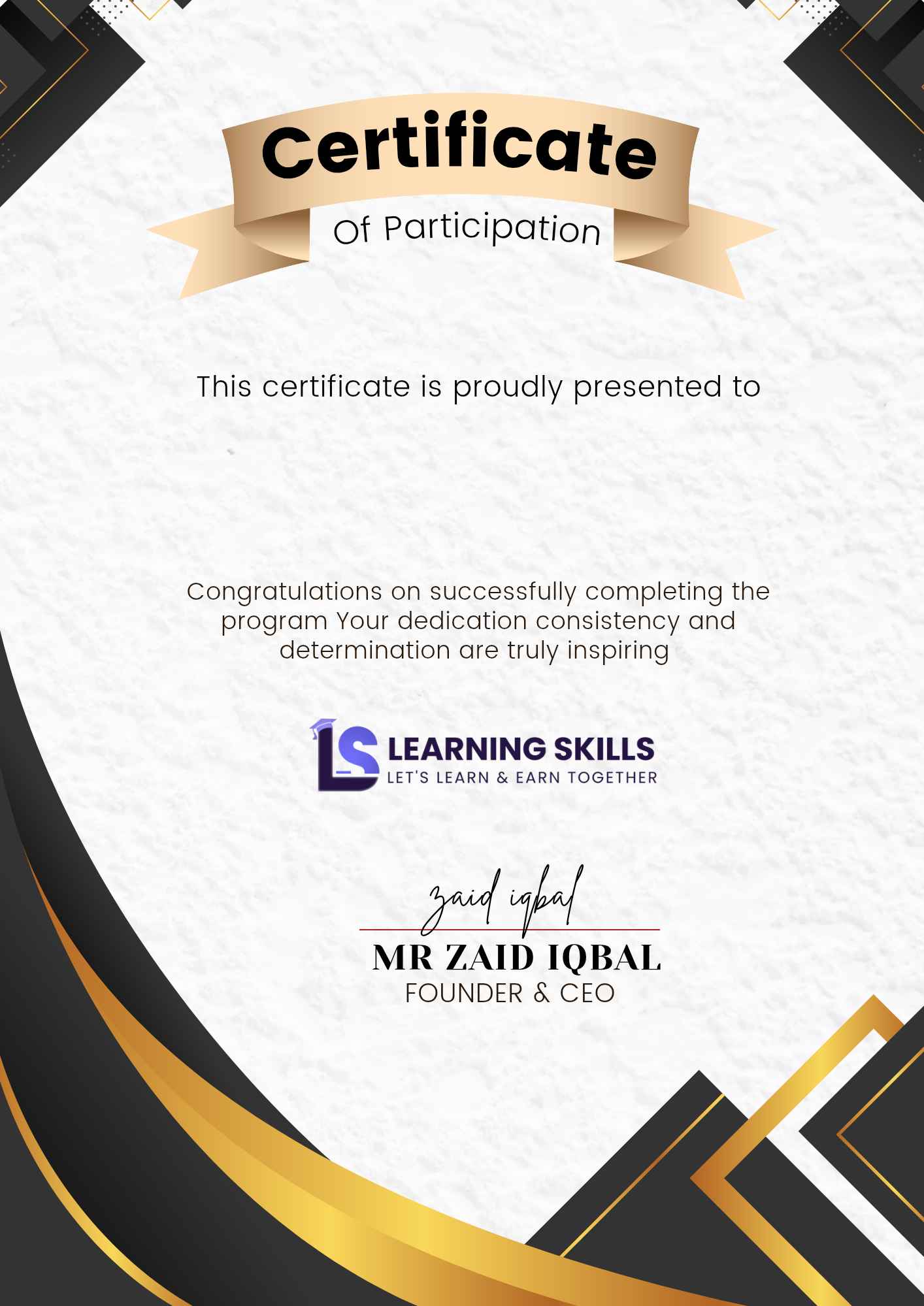 Certificate of Completion